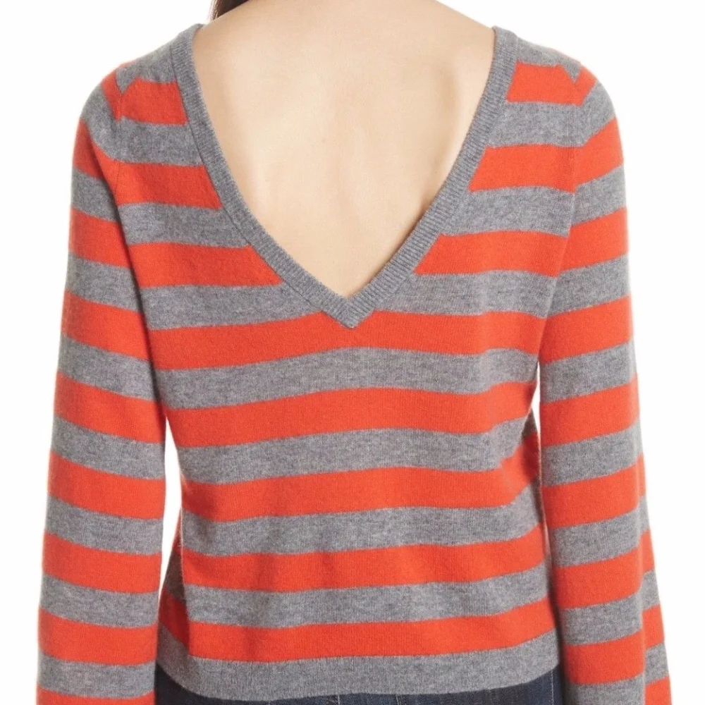 NWT $318 Equipment ~Reversible~ Striped Cashmere Sweater in size Small!